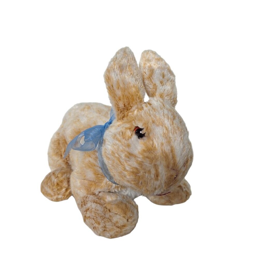 Easter Bunny Rabbit Plush Stuffed Animal Brown White 9.5"